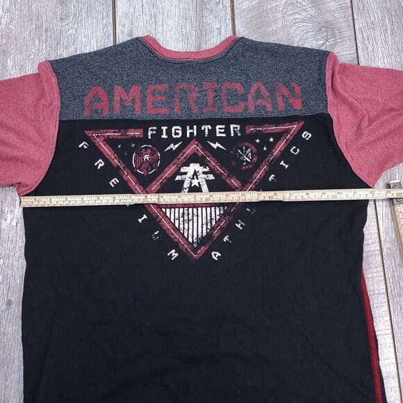 American Fighter Mens UFC Biker Shirt Size XL Black All Over Print Affliction - Picture 6 of 7